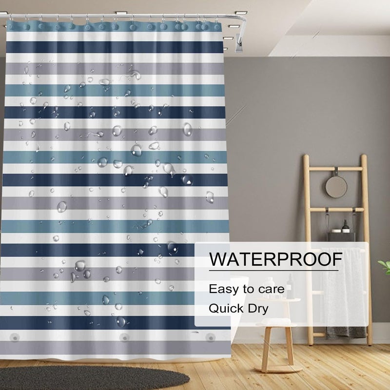 TIKABC Shower Curtain Liner, 4G PEVA Shower Liner, Plastic Waterproof Shower Curtains, 72x72 inch with Grommet Holes 3 Magnetic Weights - Image 3